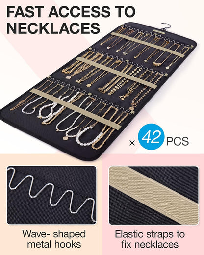 Dual-Sided Hanging Jewelry Organizer | Necklace & Earring Storage