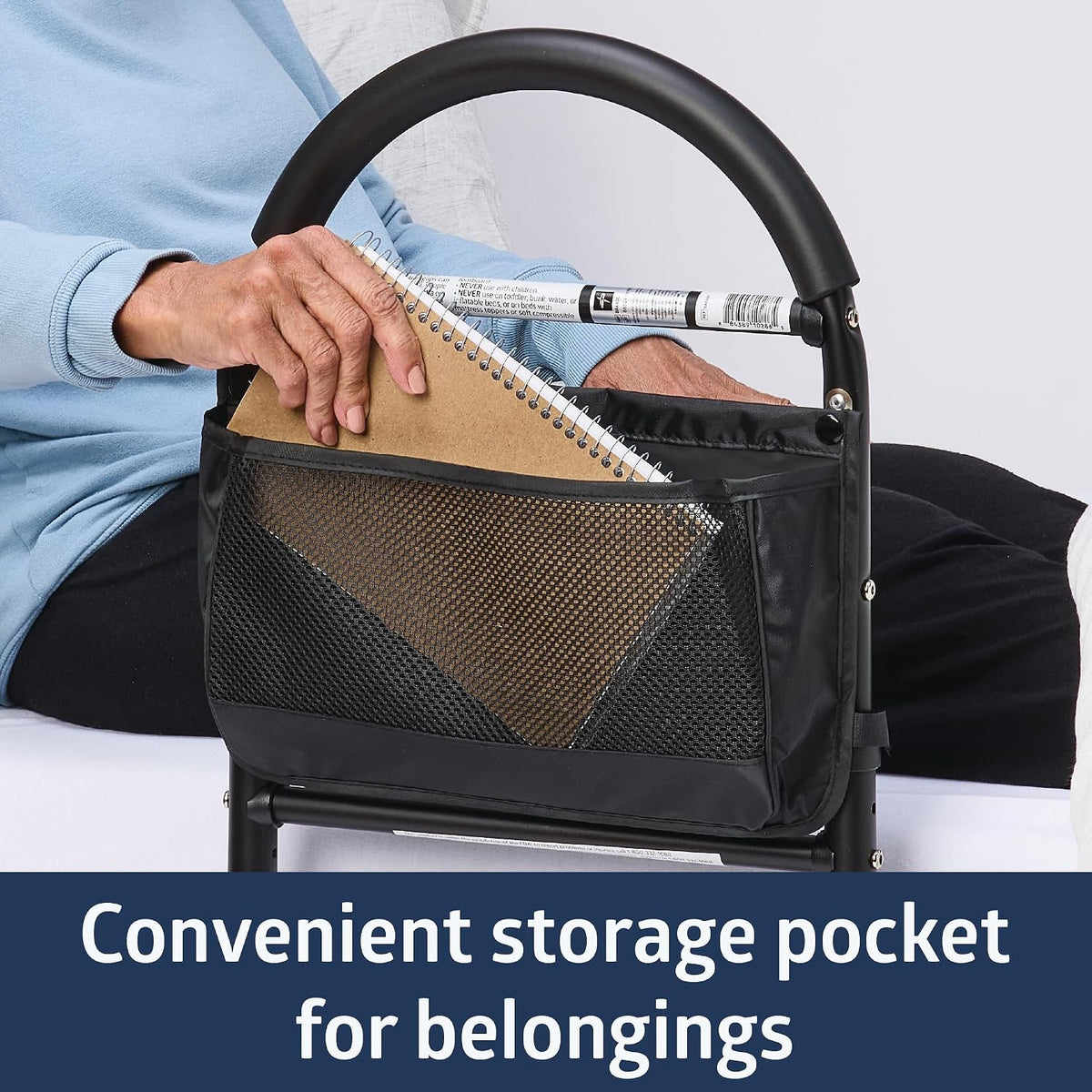 Adjustable Bed Assist Bar with Storage Bag