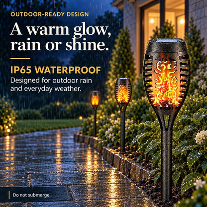 Solar Flickering Flame Torch Lights for Outdoor Pathway