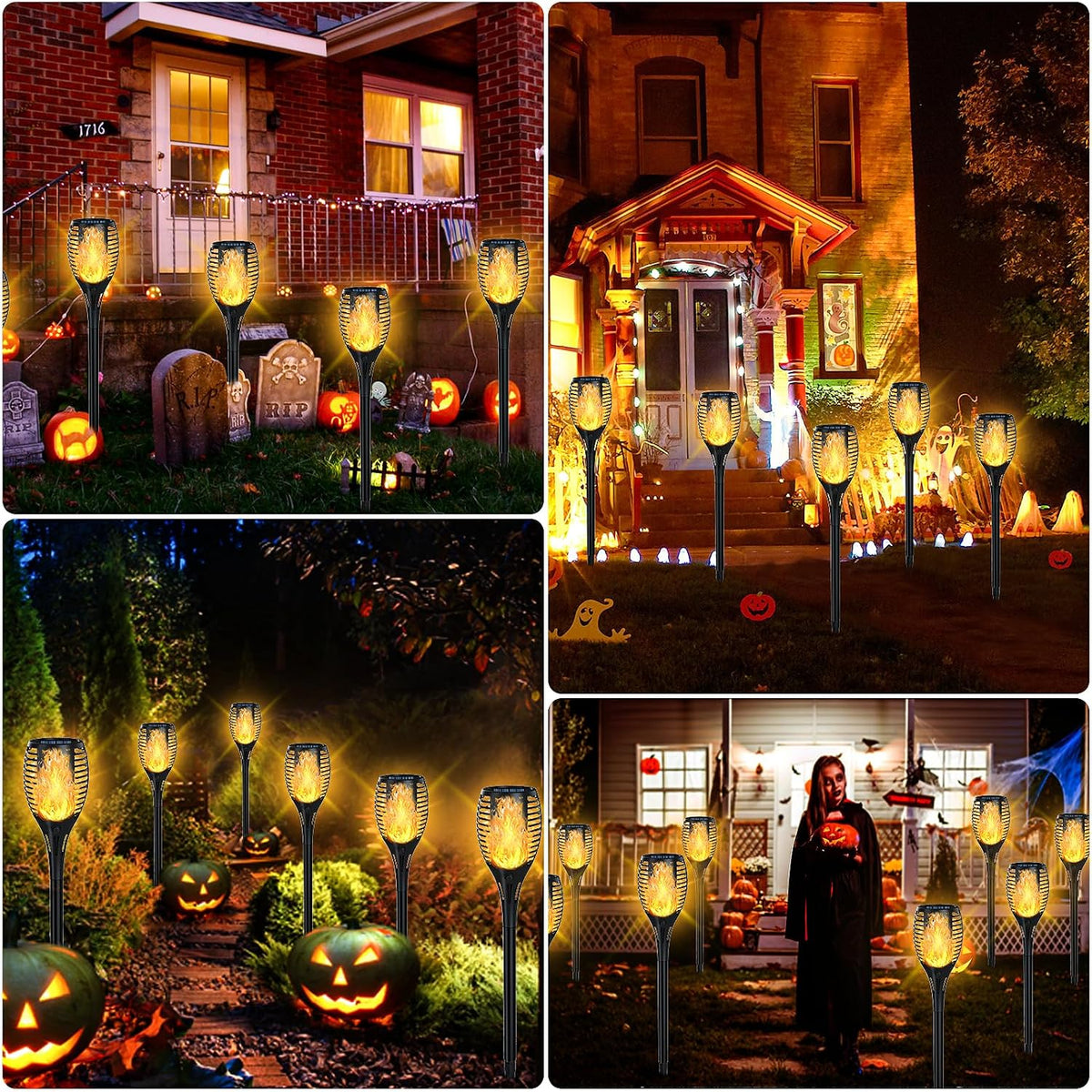 Solar Flame Torch Lights Outdoor 4 or 7 Pack - Pathway Decor