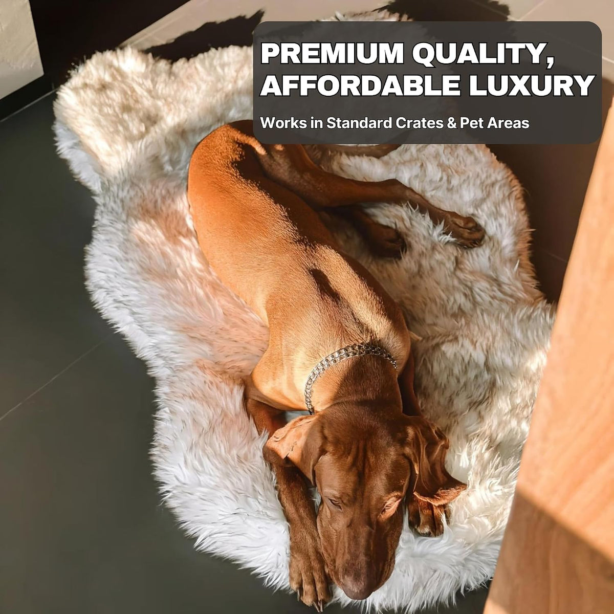 Memory Foam Dog Bed with Faux Fur Cover - Premium Orthopedic