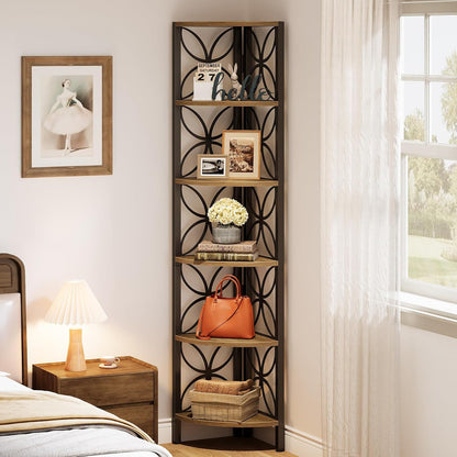 6-Tier Corner Shelf - Space-Saving Vertical Storage Tower
