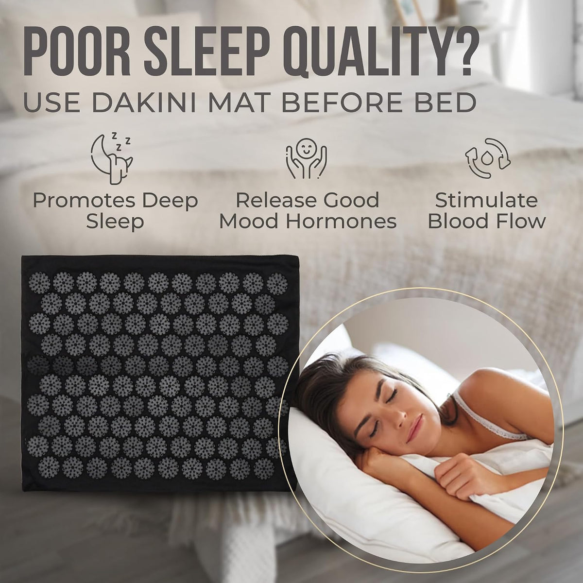 Acupressure Mat & Pillow Set with Mini Pad for Full Body