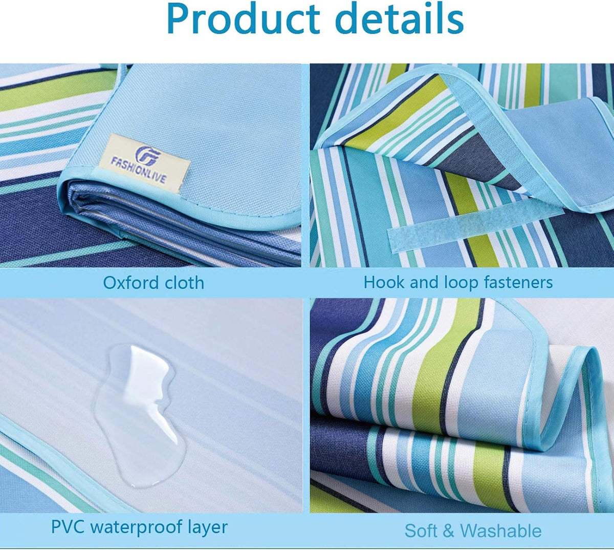 Extra Large Sandproof Waterproof Beach & Picnic Blanket - Foldable Outdoor Mat