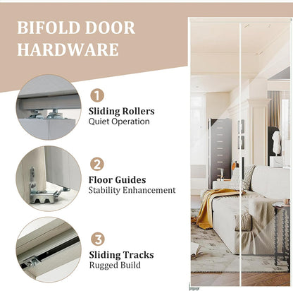 Mirror Bifold Closet Doors - Full Length 1-Lite Design
