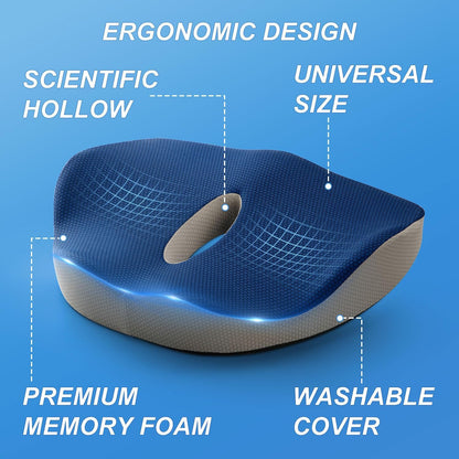 Memory Foam Seat Cushion | Ergonomic Support & Comfort