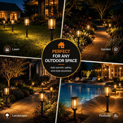 Solar Pathway Lights Outdoor - 8 Pack Garden Lighting
