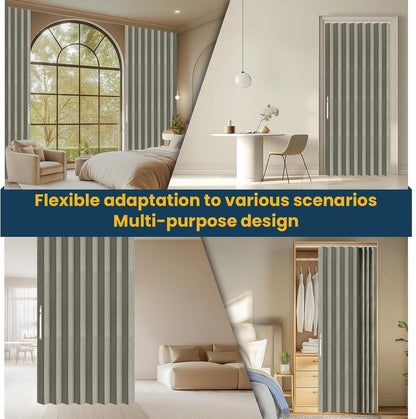 Magnetic Accordion Door Curtain - 100% Blackout Room Divider
