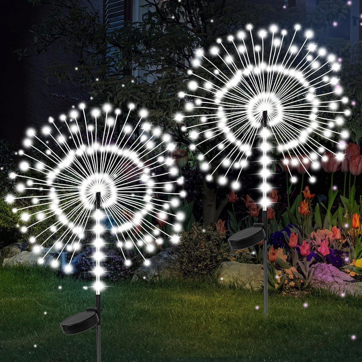 Solar Firework Lights - Outdoor Garden Stake Decor (2-Pack)