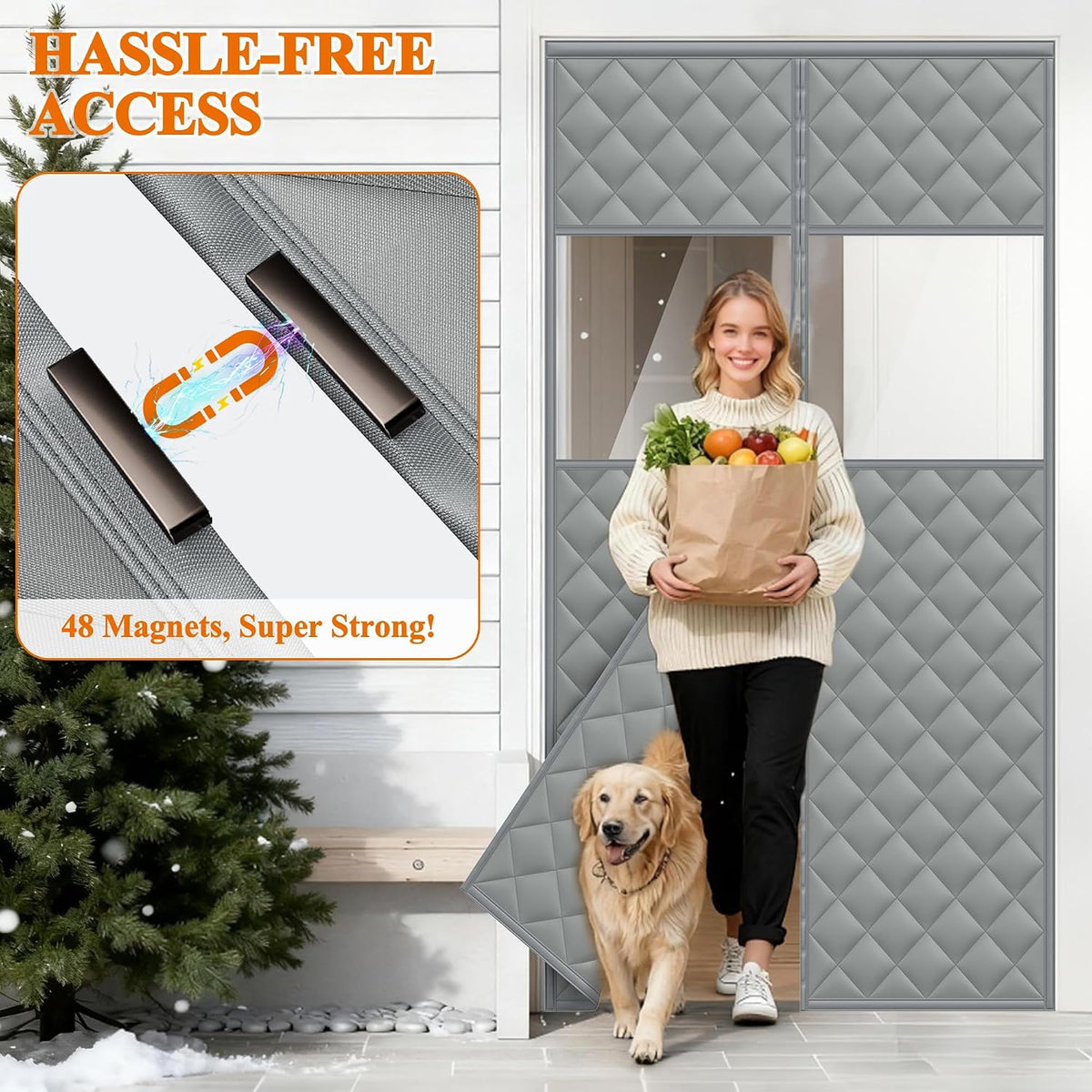 Magnetic Thermal Insulated Door Curtain - Climate Control