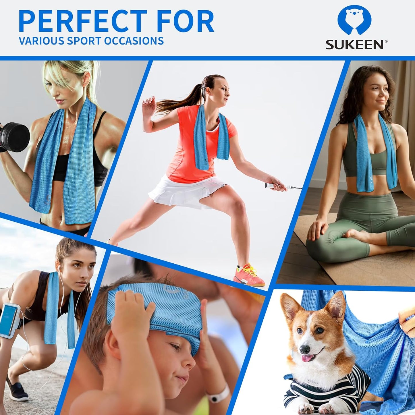 Cooling Towels 4-Pack (40x12 inch) - Instant Chill Technology