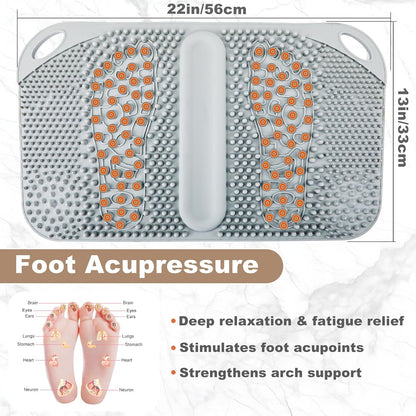 Acupressure Foot Massage Mat with Reflexology Zones & Balls