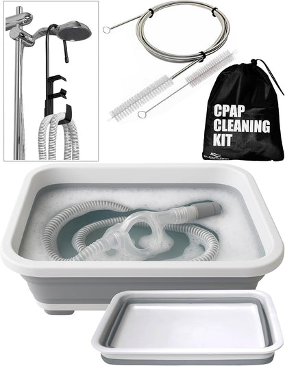CPAP Cleaning Kit with Hose Brush, Basin & Hanger System