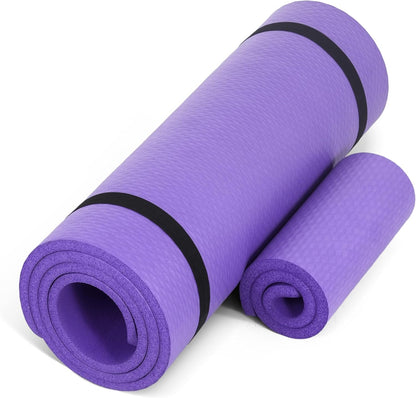 Premium 1/2-Inch High Density Exercise Yoga Mat with Strap