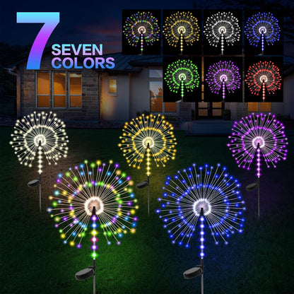 Solar Firework Lights - Outdoor Garden Stake Decor (2-Pack)
