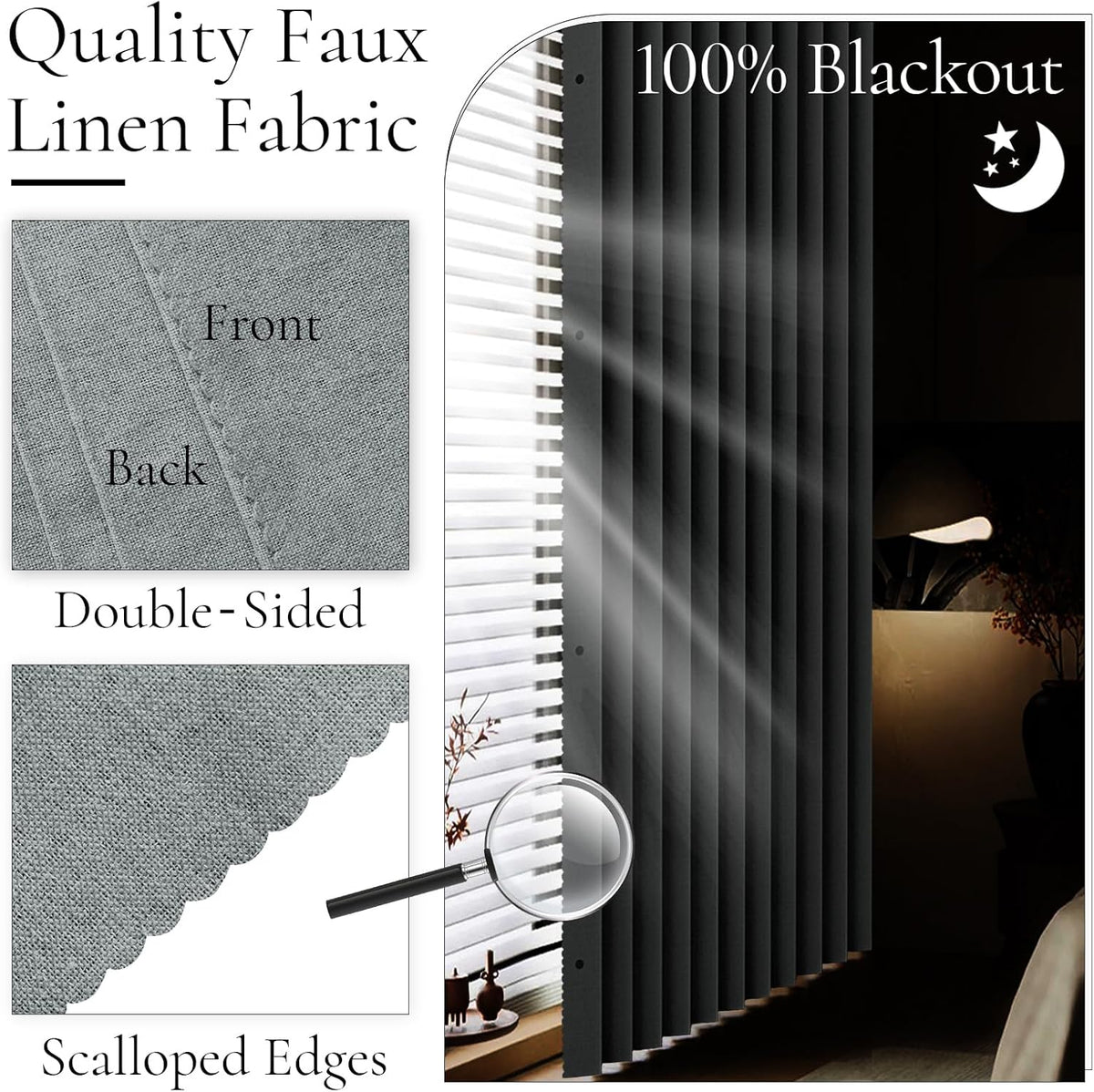 100% Blackout Magnetic Door Curtain for Privacy & Light Control