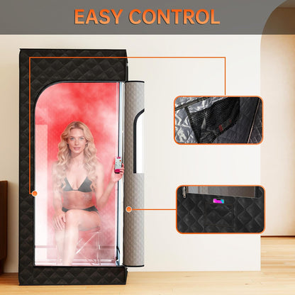 Portable Infrared Sauna with Red Light Therapy & Steam