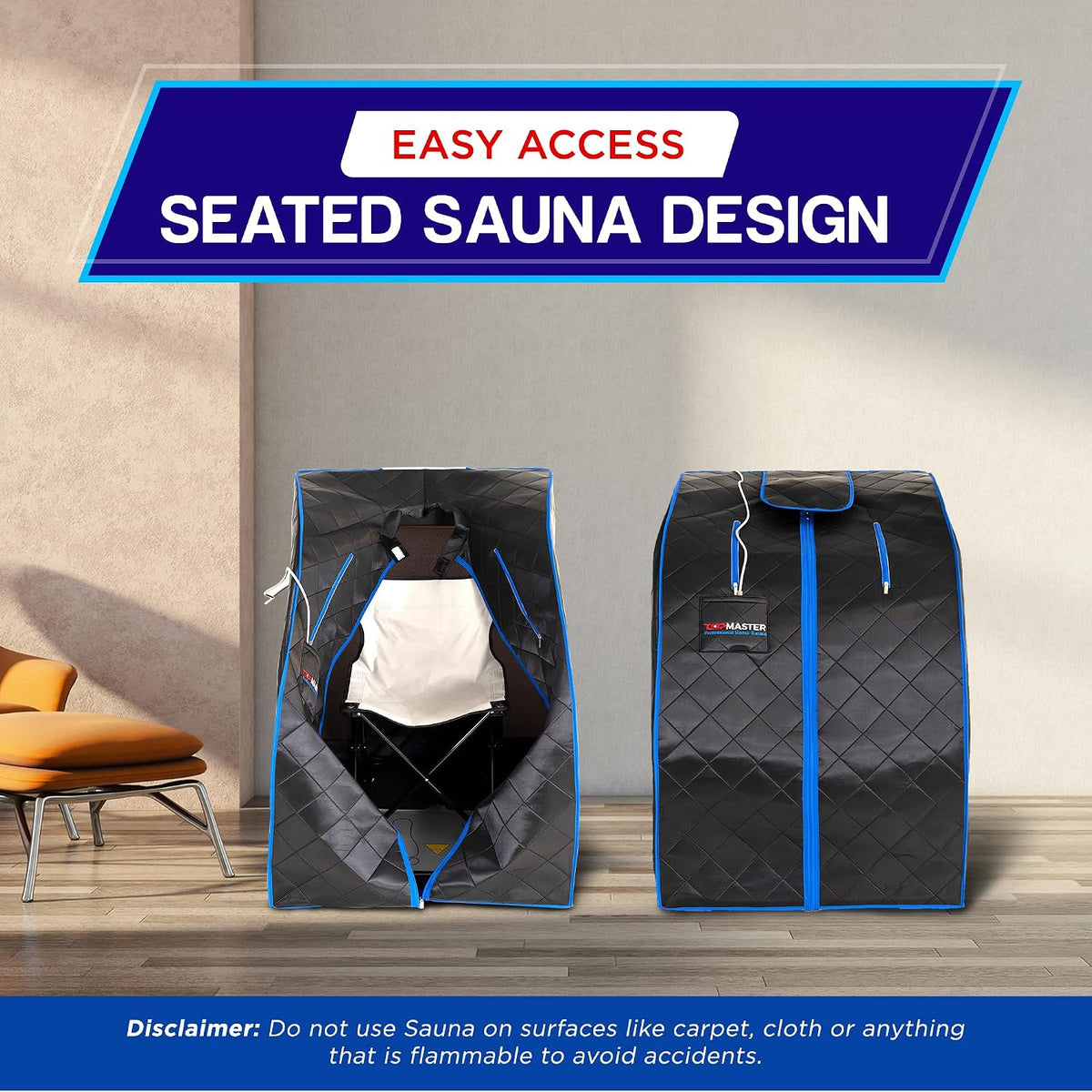 Portable Infrared Sauna Tent with Chair & Remote - 1050W