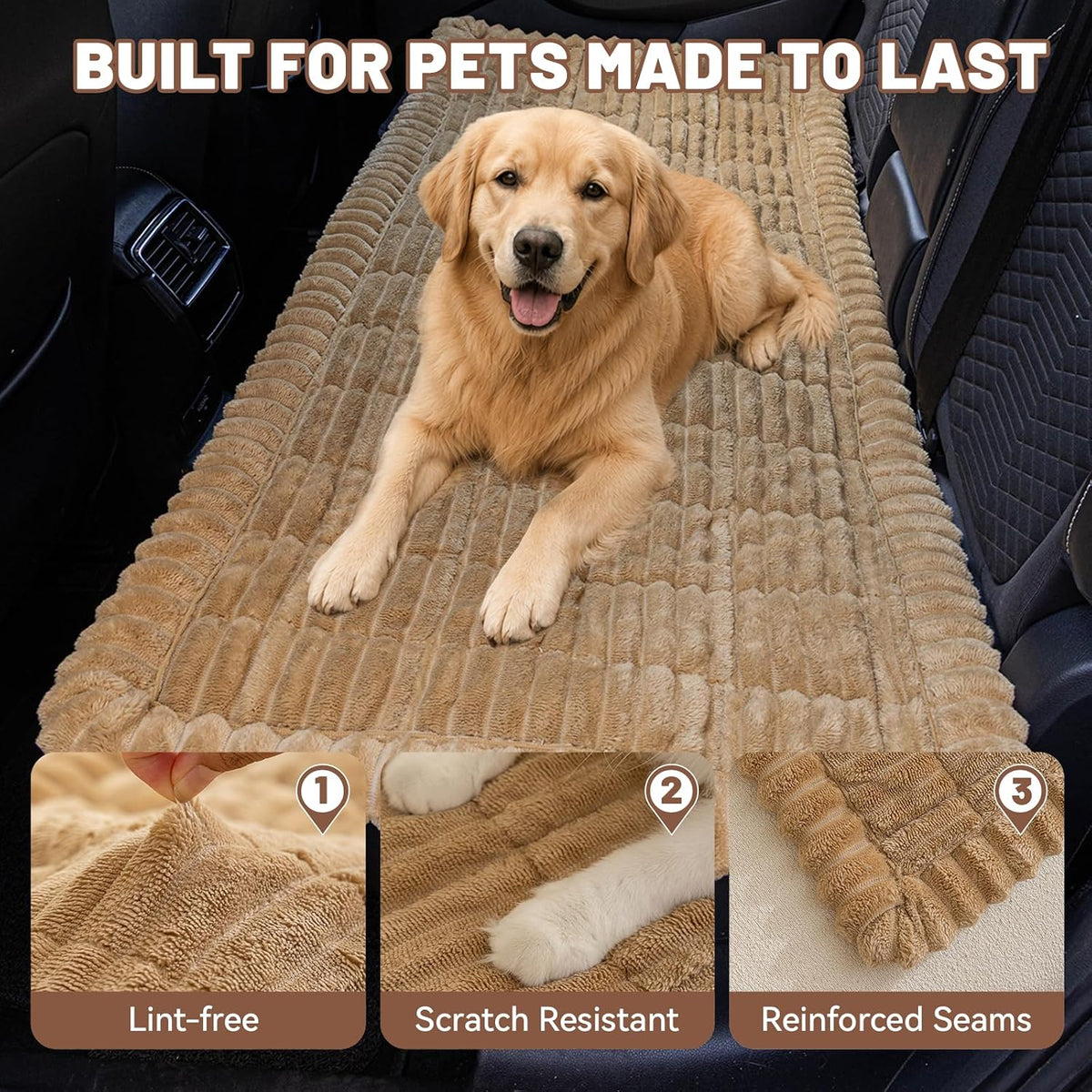 Waterproof Dog Car Seat Cover for Back Seat Protection