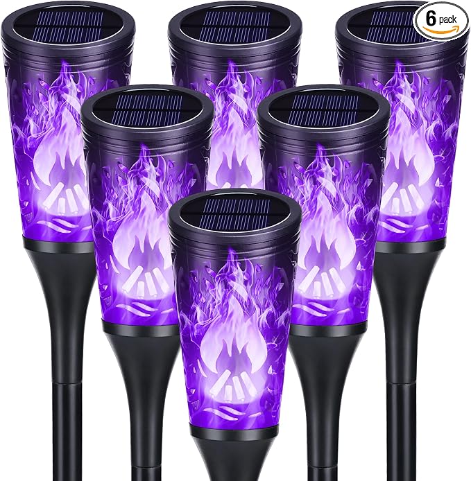 Solar Flame Torch Lights - Waterproof Outdoor LED Pathway