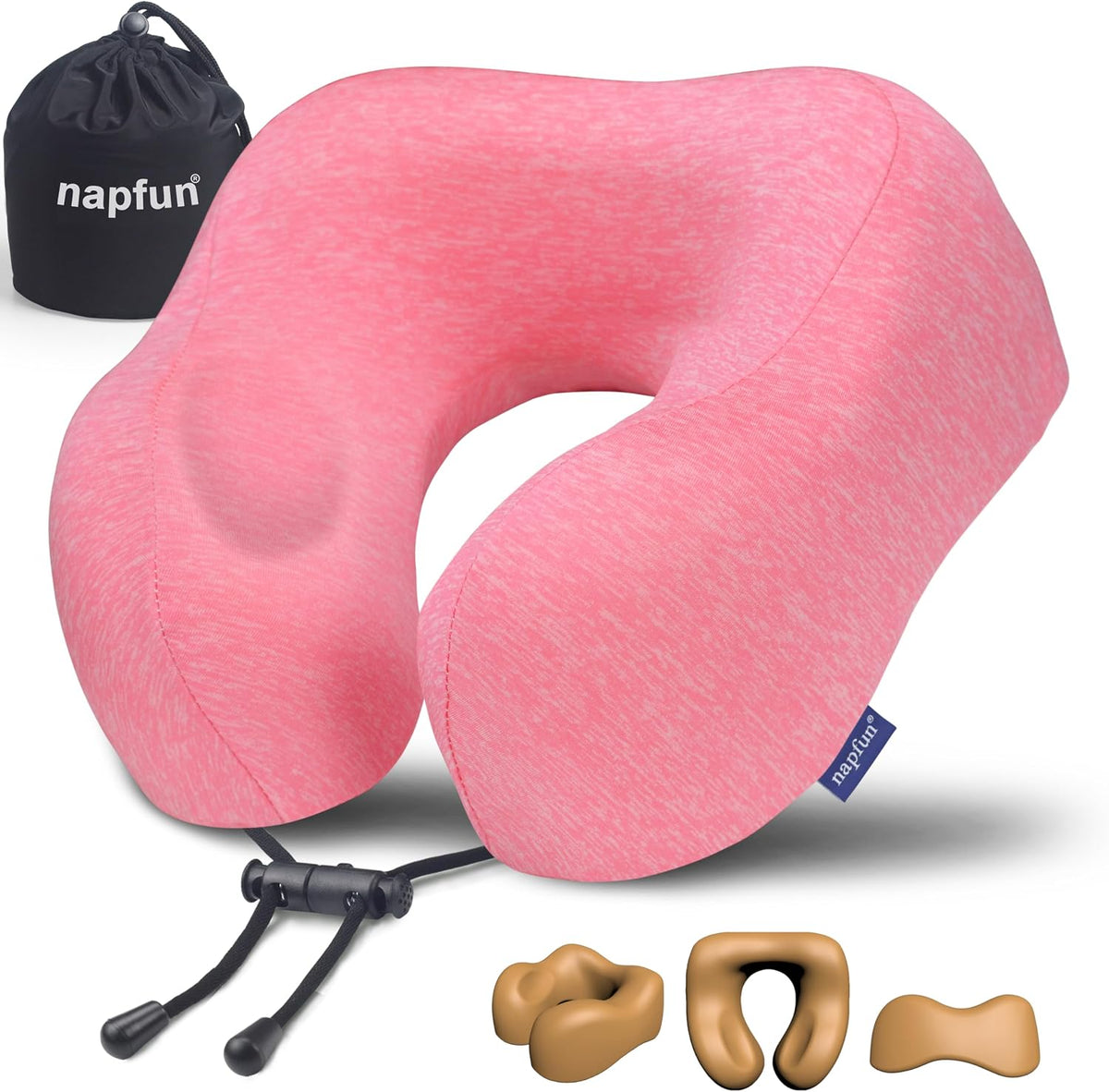 Pure Memory Foam Travel Neck Pillow for Airplane & Flight