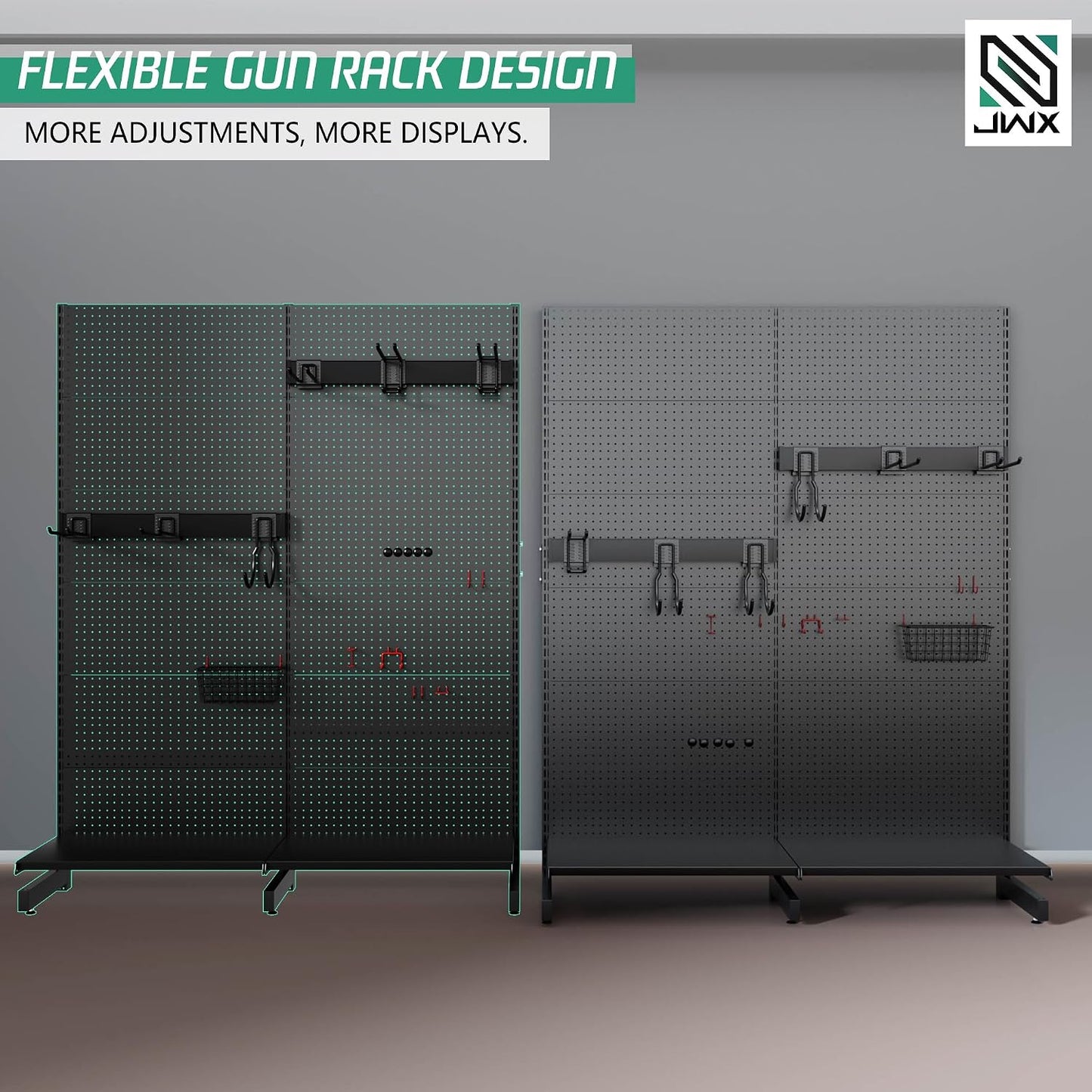 Freestanding Pegboard Garden Tool Organizer Rack for Garage
