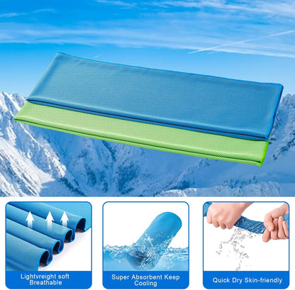 Cooling Towel 4-Pack 40x12 Inch | Microfiber Ice Towel Set