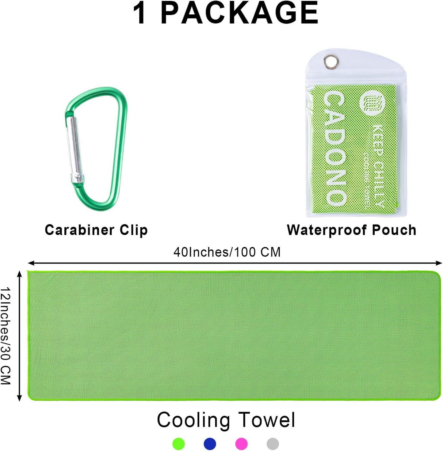 Cooling Towel 4-Pack 40x12 Inch | Microfiber Ice Towel Set