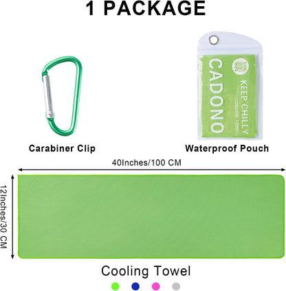 Cooling Towel 4-Pack 40x12 Inch | Microfiber Ice Towel Set