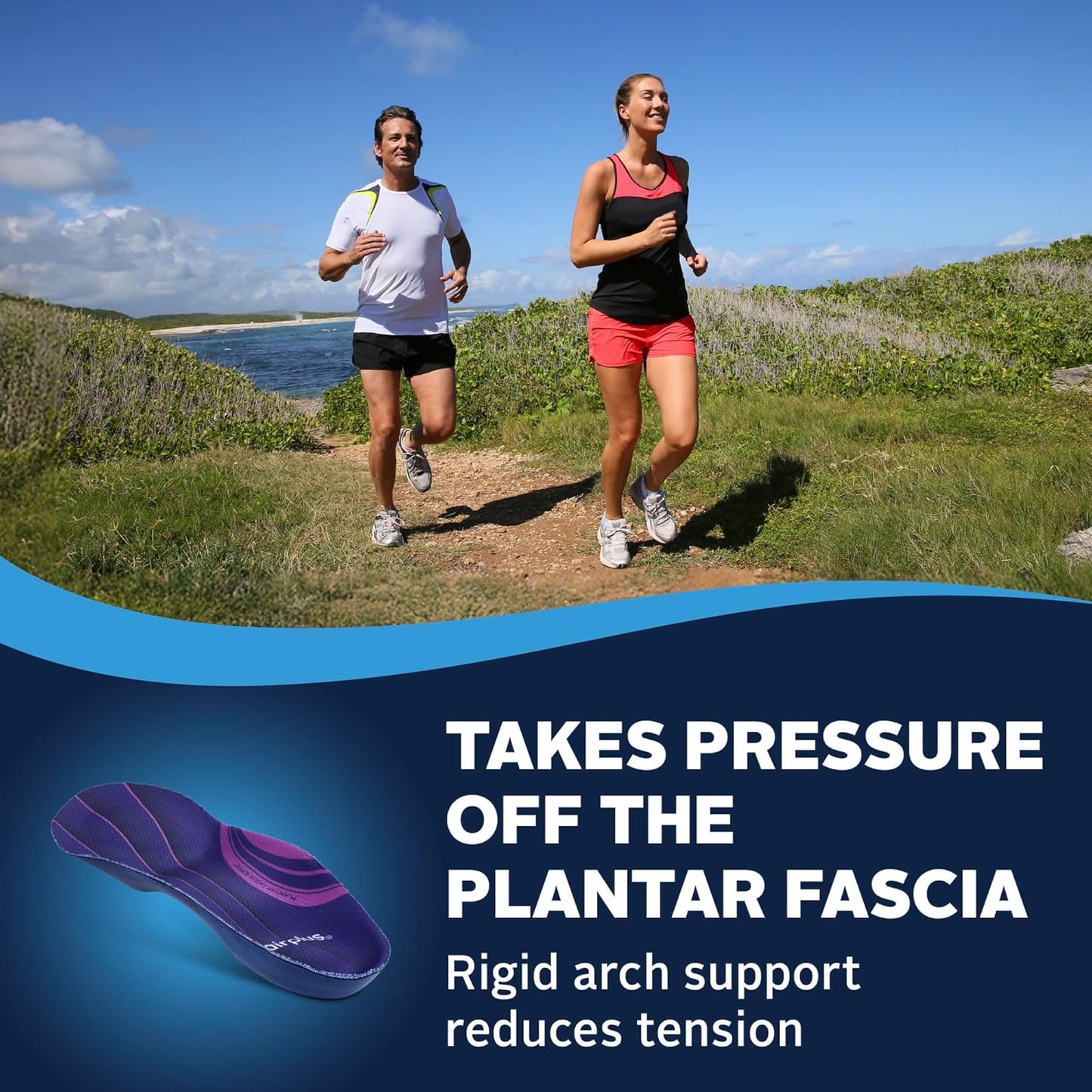 Orthotic Insoles with Deep Heel Cup & Full Arch Support