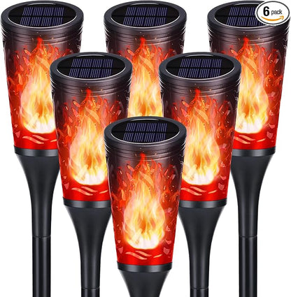 Solar Flame Torch Lights - Waterproof Outdoor LED Pathway