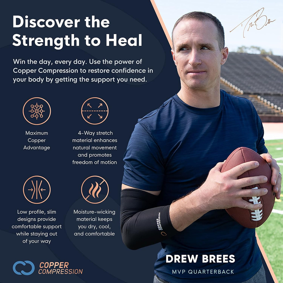 Copper-Infused Knee Compression Sleeve – Leg Support Brace