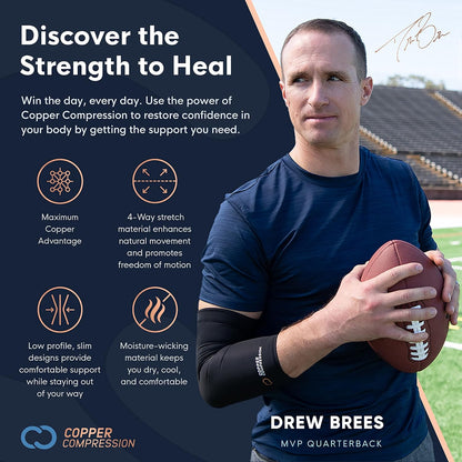 Copper-Infused Knee Compression Sleeve – Leg Support Brace