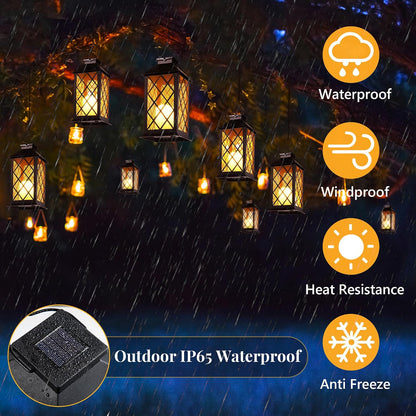 Solar Hollow Lanterns with Flickering LED Candle Light