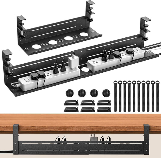 Retractable Under Desk Cable Management Tray | 18-29 Inch