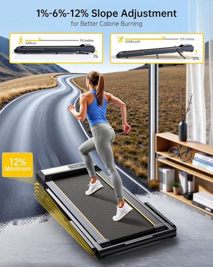 4-in-1 Foldable Treadmill with 12% Incline & App Control
