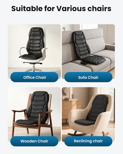 Heated Massage Seat Cushion with Vibration & 8 Nodes