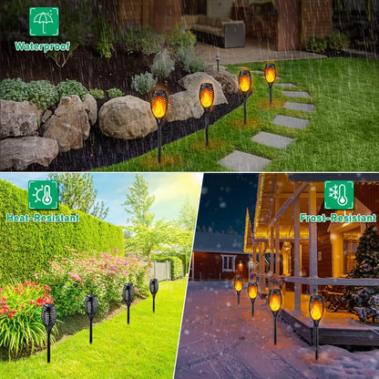 Solar Flickering Flame Torch Lights - 6 & 12 Pack Options