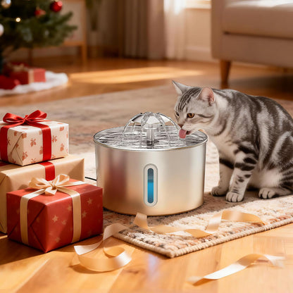 Stainless Steel Pet Water Fountain - Automatic Cat & Dog Dispenser