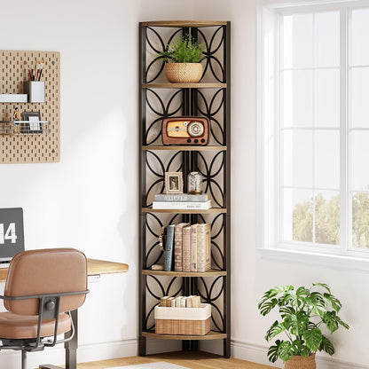 6-Tier Corner Shelf - Space-Saving Vertical Storage Tower