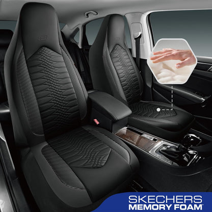 Memory Foam Car Seat Covers - Quilted Leather Front Seats