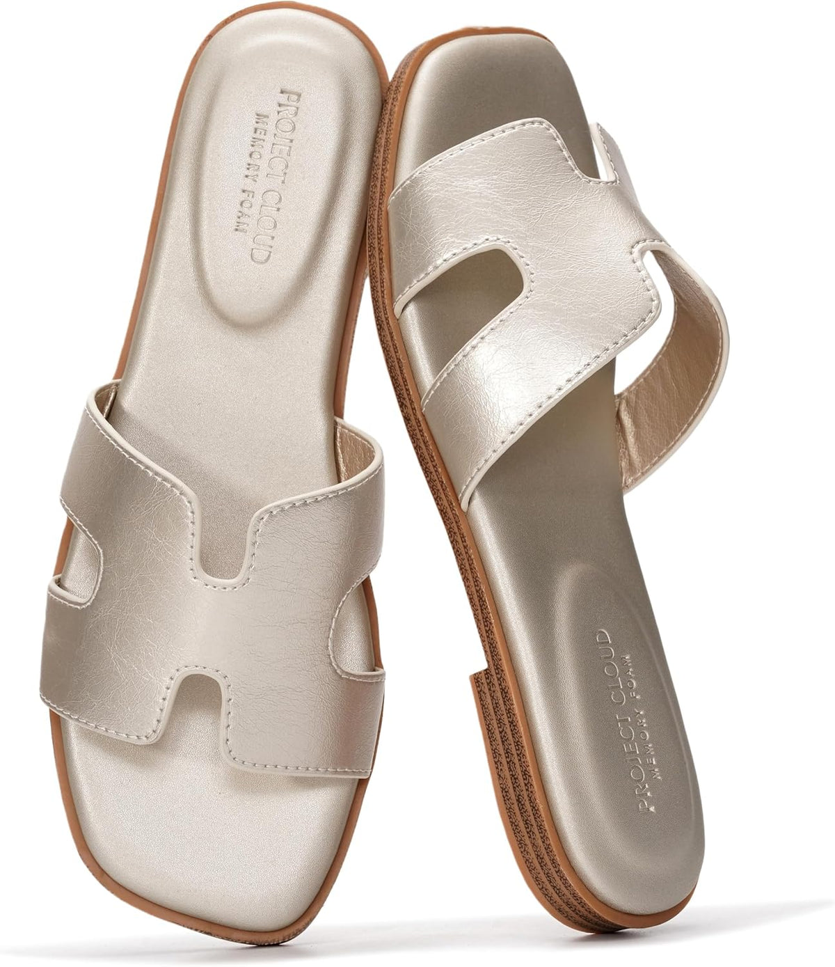 Genuine Leather Sandals with Memory Foam Insole for Women