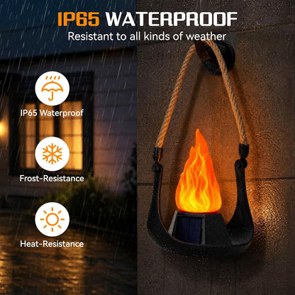 Volcanic Solar Flame Lanterns - Outdoor Decorative Lights 2-Pack