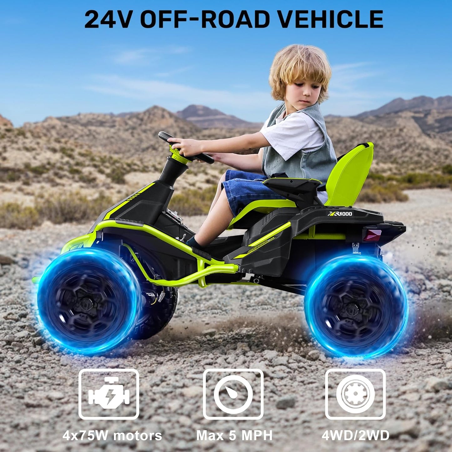 Adventure Ride 24V 4x4 Kids Electric Car - Ages 3-12