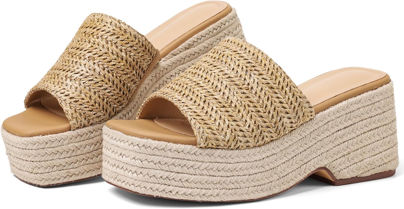 Platform Espadrille Wedge Sandals for Women | Bohemian Slides