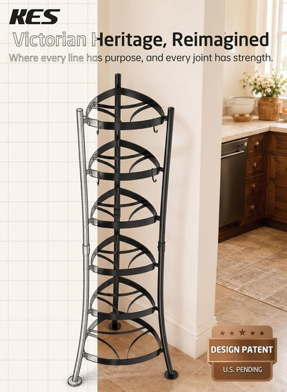6-Tier Freestanding Pot Rack Tower with 264 Lb Capacity