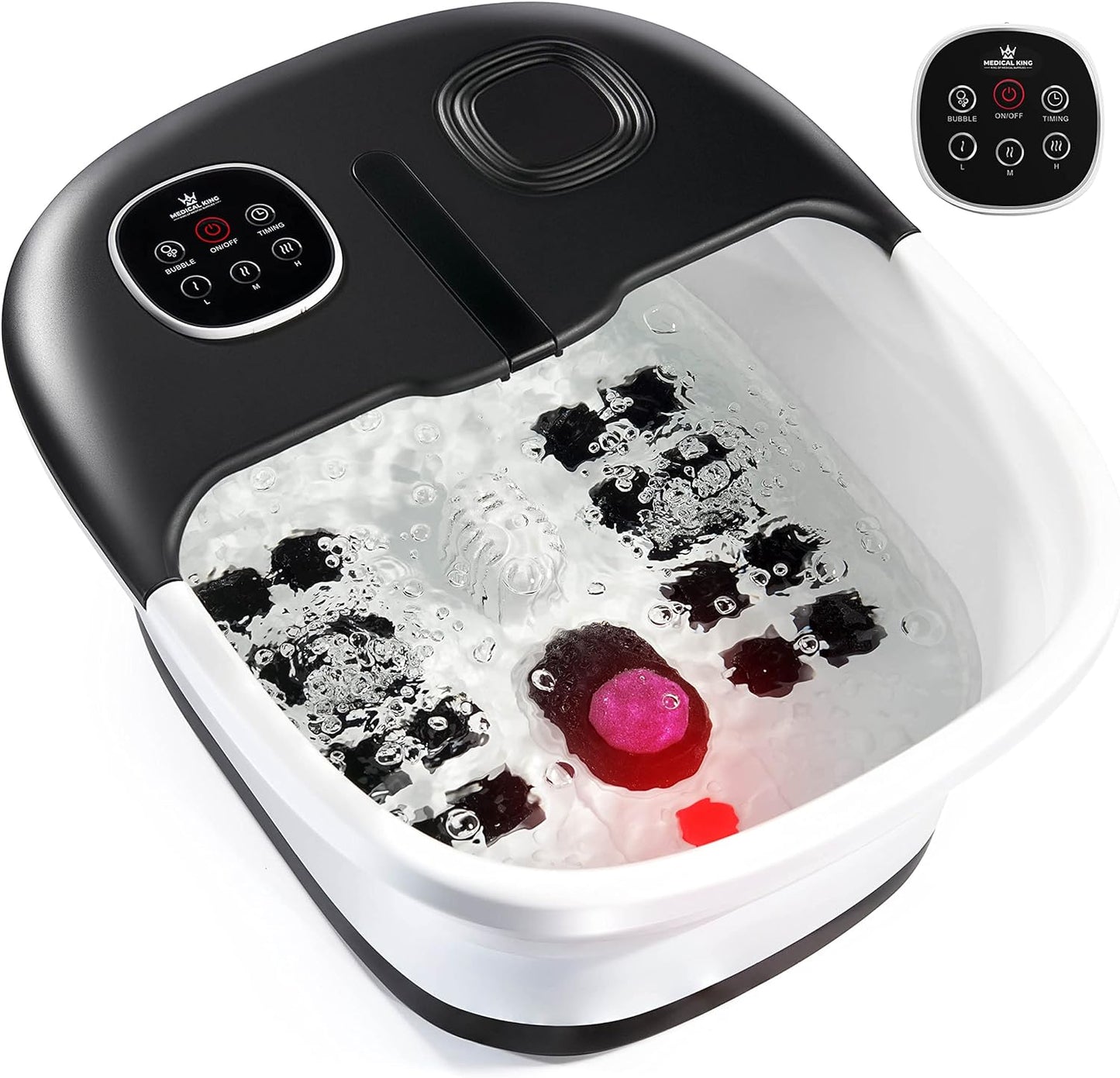 Heated Foot Spa with Massage Jets & Remote – Collapsible Design