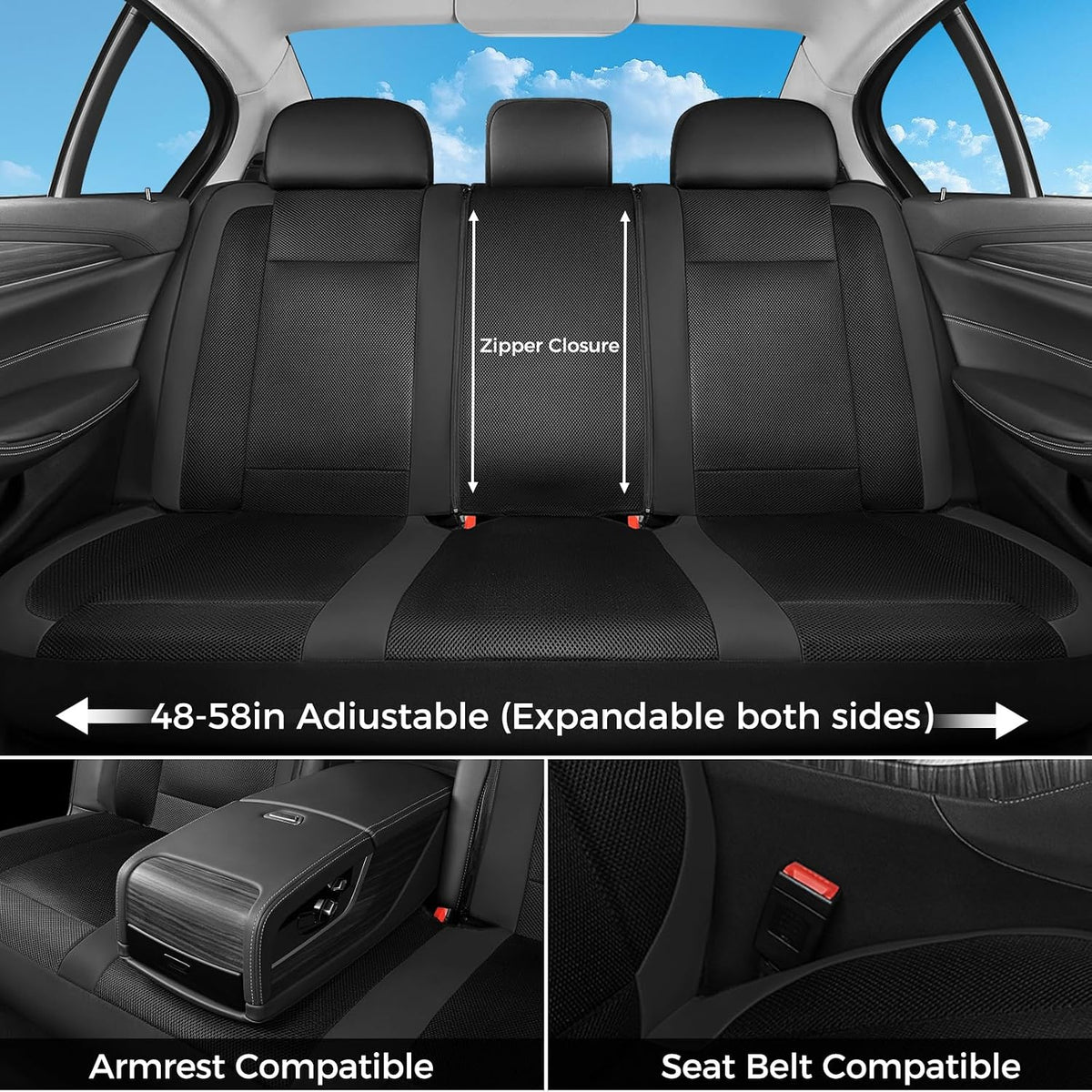 Premium Car Seat Covers Full Set - Universal Fit 5 Seats