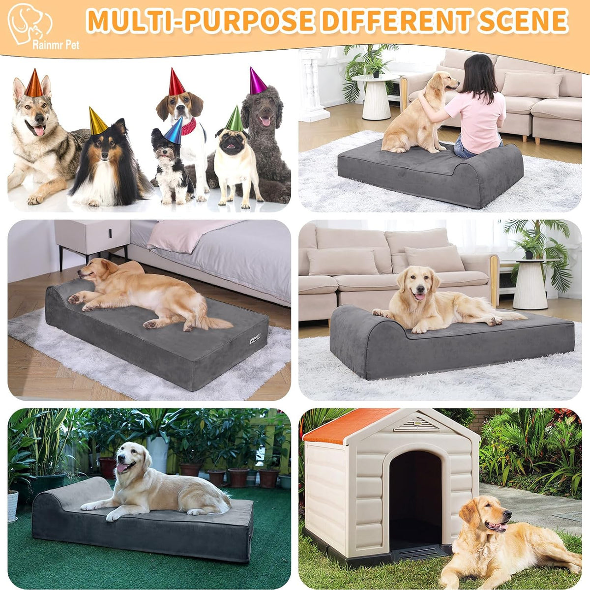Premium Memory Foam Dog Bed - 7 Inch Orthopedic Support
