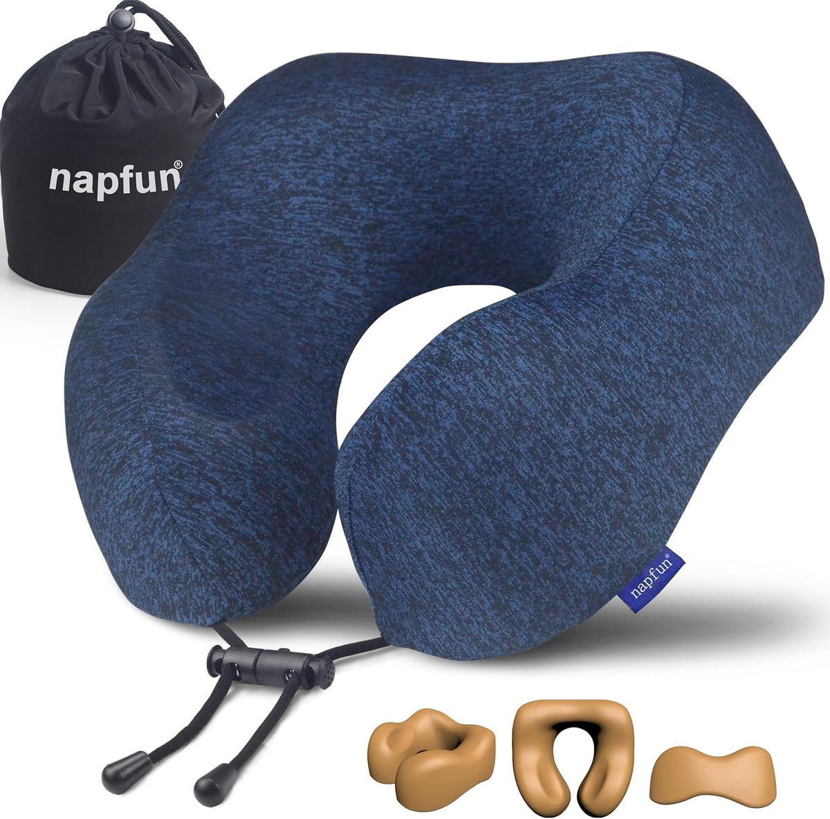 Pure Memory Foam Travel Neck Pillow for Airplane & Flight